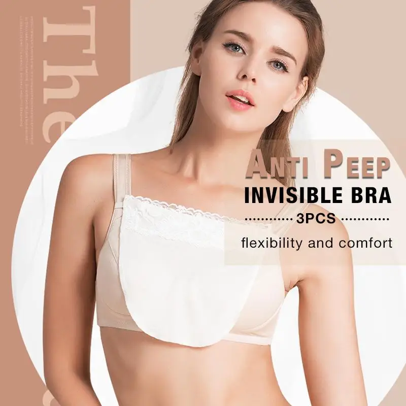 

3 PCS Anti Peep Invisible Bra Women's Lace Hidden Underwear Traceless Corset Lace Wrapped Chest Dropshipping