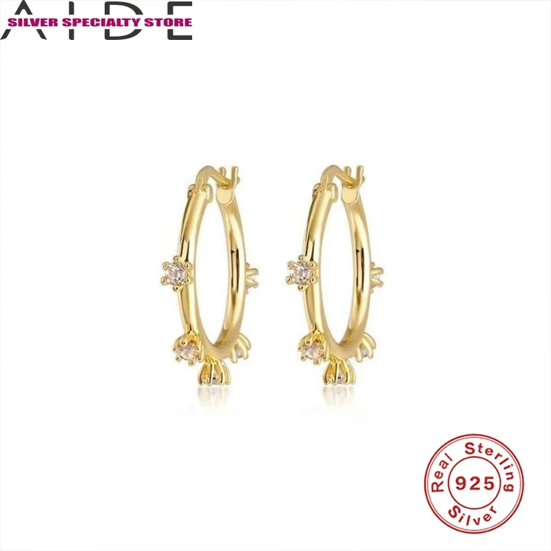 

AIDE цирконие серьги для женщин 925 серебряные серьги 2020 модные висящие серьги для девочек, хорошее ювелирное изделие, модные серьги в форме дл...