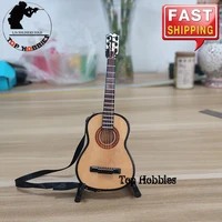 16 scale folk guitar model acoustic guitar 15cm length with strap and stand original guitar case for 6inch 12inch doll figure
