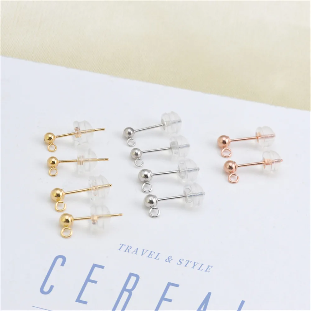 

DIY accessories G18K gold earrings empty hold open DIY hand small accessories earring accessories empty hold