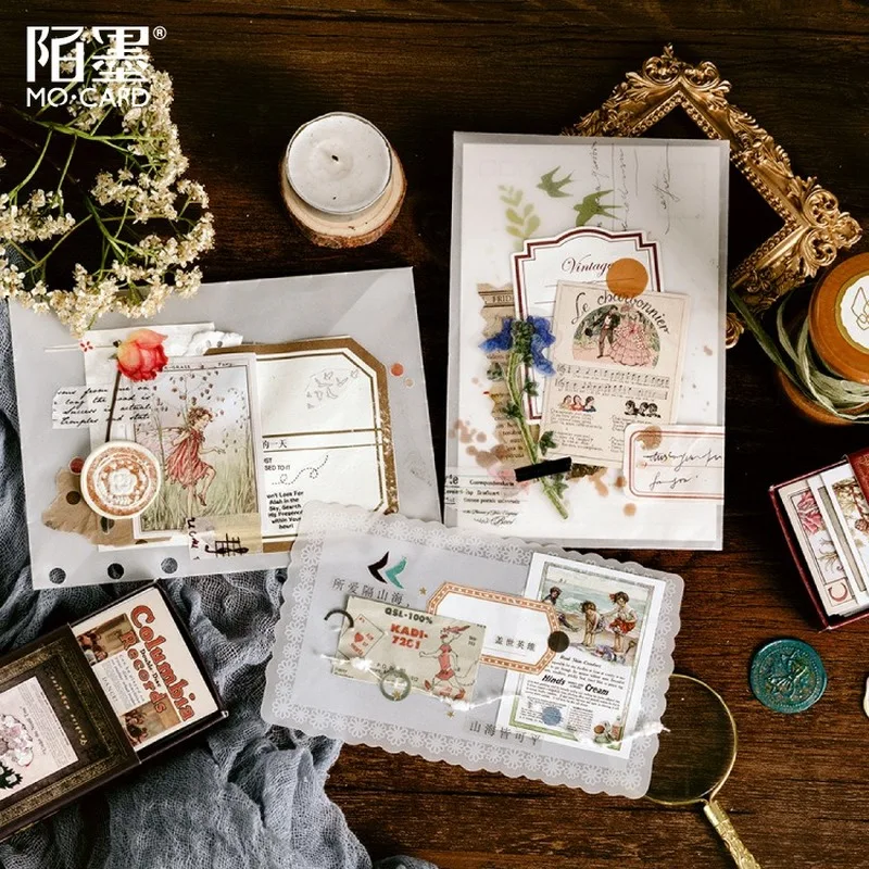 

60Pcs/box Vintage Matches Stationery Sticker Paper Scrapbooking Card DIY Diary Journal Decorative Adhesive Seal Label Supplies