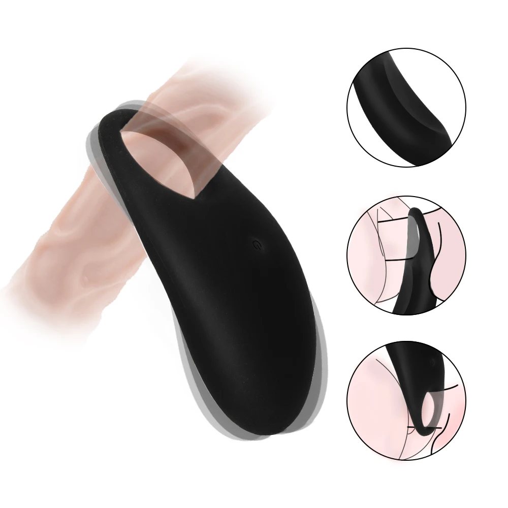 Мужское вибрирующее кольцо вибратор для пениса из силикона с USB зарядкой массажа