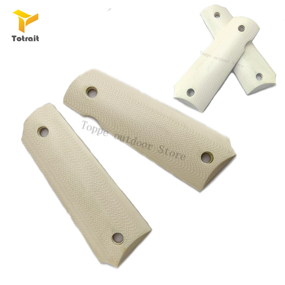

TOtrait 1 Pair 1911 Grips White resin Handle Grips Patch Custom Grips CNC Handle Grips 1911 Accessories