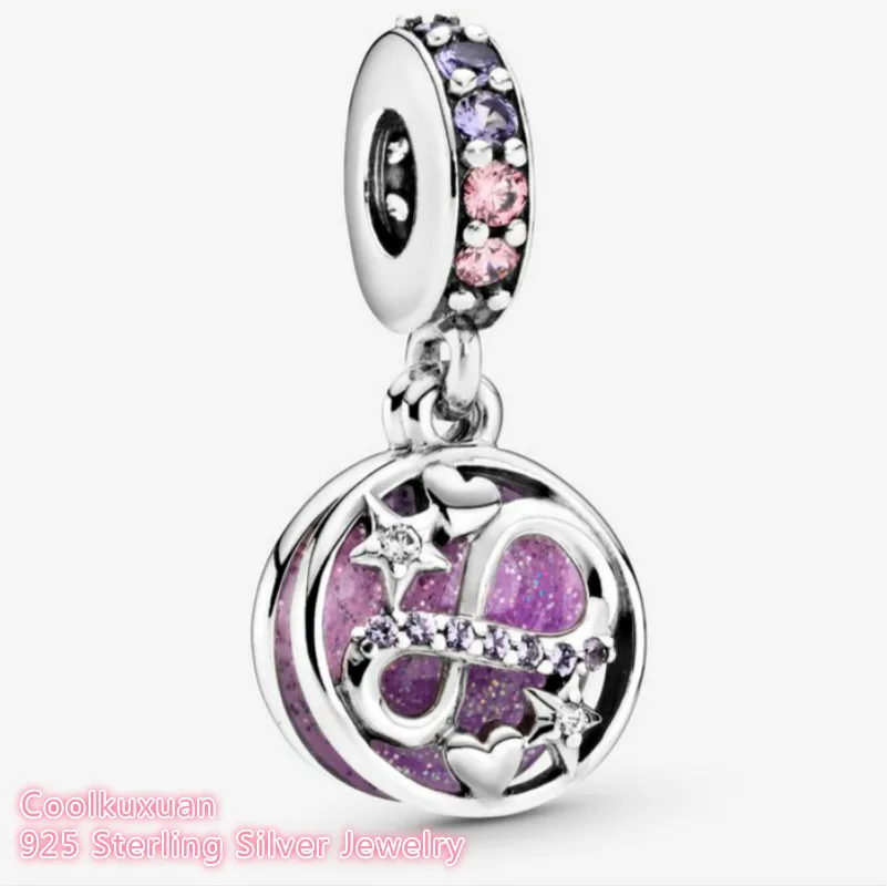 День матери 100% стерлинговое серебро 925 пробы блестящие бусины с подвесками в виде