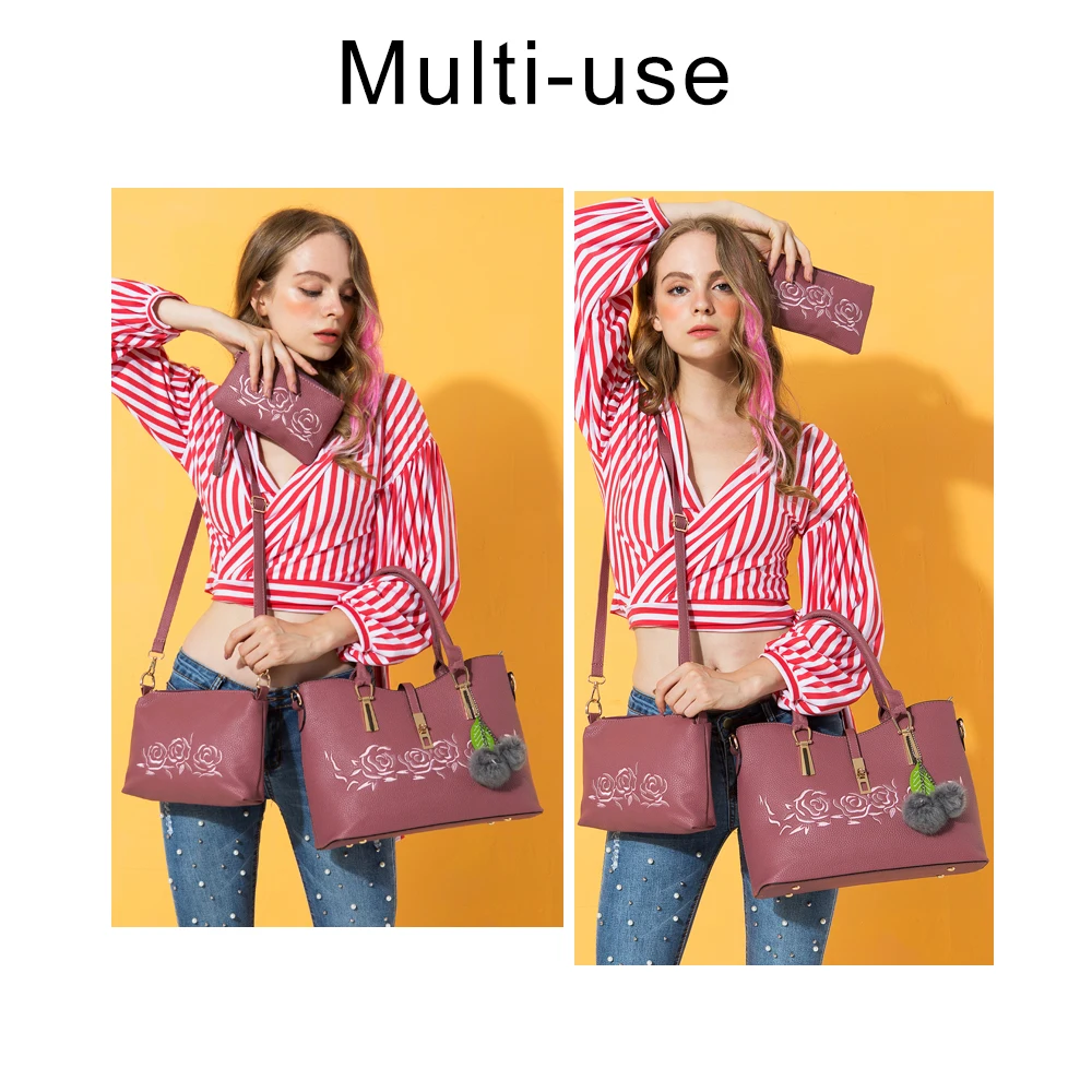 Herald Fashion 3 шт. кожаные сумки женские знаменитый бренд сумка на плечо Женская