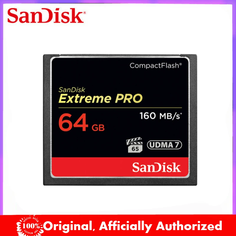 Карта памяти SanDisk Extreme Pro Compact Flash CF 128 ГБ 32 64 Мб/с|Карты памяти| |