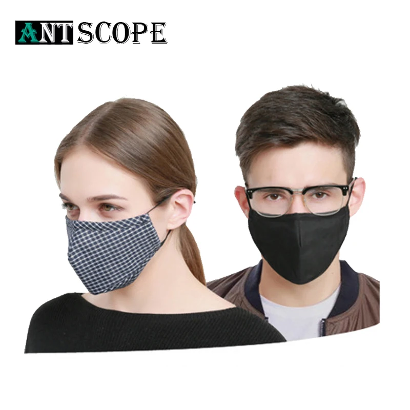 Antscope весна, лето, осень и зима хлопок анти-туман Пылезащитная маска для лица РМ2. 5 маска для рта с активированным углем 14