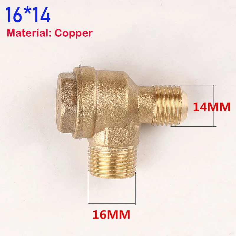 Обратный клапан с двумя портами из меди и цинкового сплава наружной резьбой 16 х14