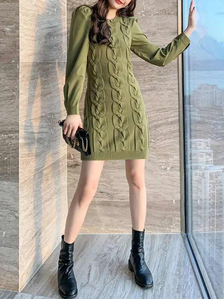 

Женское облегающее платье-свитер, трикотажное облегающее мини-платье, осень 2020