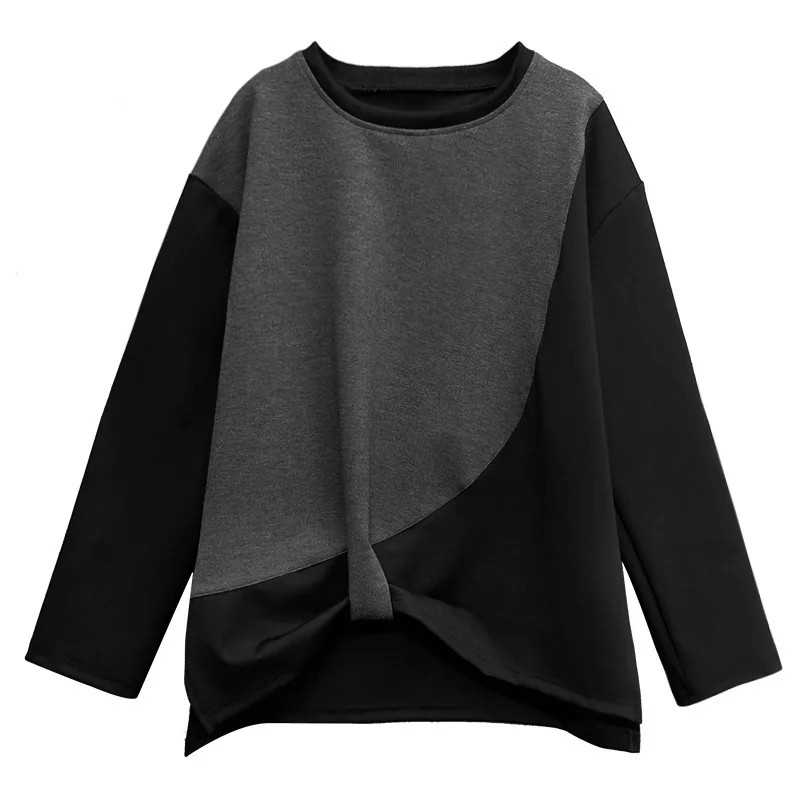 

SOUL OF TIGER 2020 New Spring Korean Style Ladies Loose Sweatshirts Womens Gothic Vintage Hoodies Patchwork Oversized Clothes