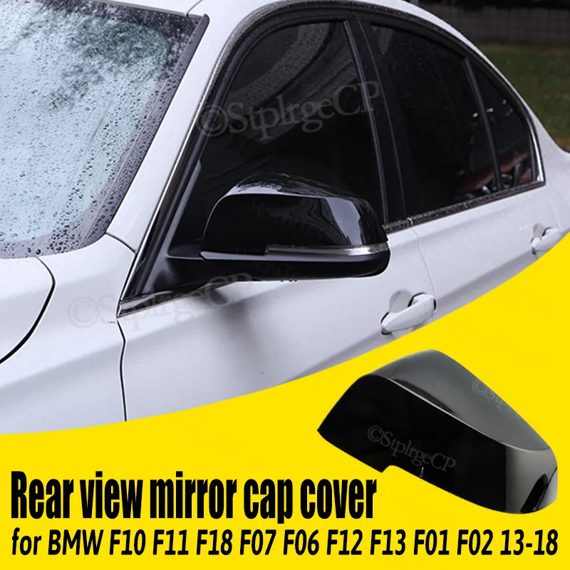 

2pcs Black Car Styling Carbon Fiber Pattern for BMW 5 6 7 Series F10 F11 F18 F07 F06 F12 F01 F02 Accessories Mirror Cover Caps