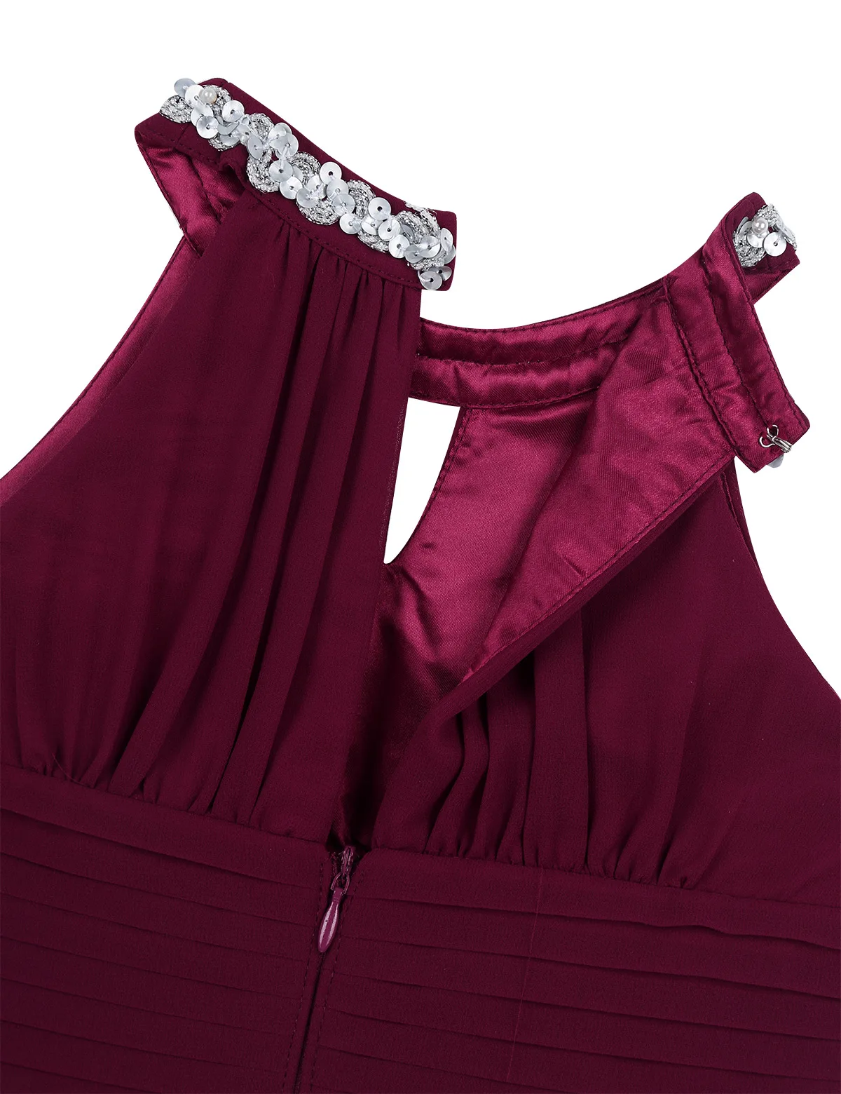 Elegant Flower Girls Dress Children Wedding Party Princess Chiffon Sequined Halter Clothes Formal Occasion | Детская одежда и