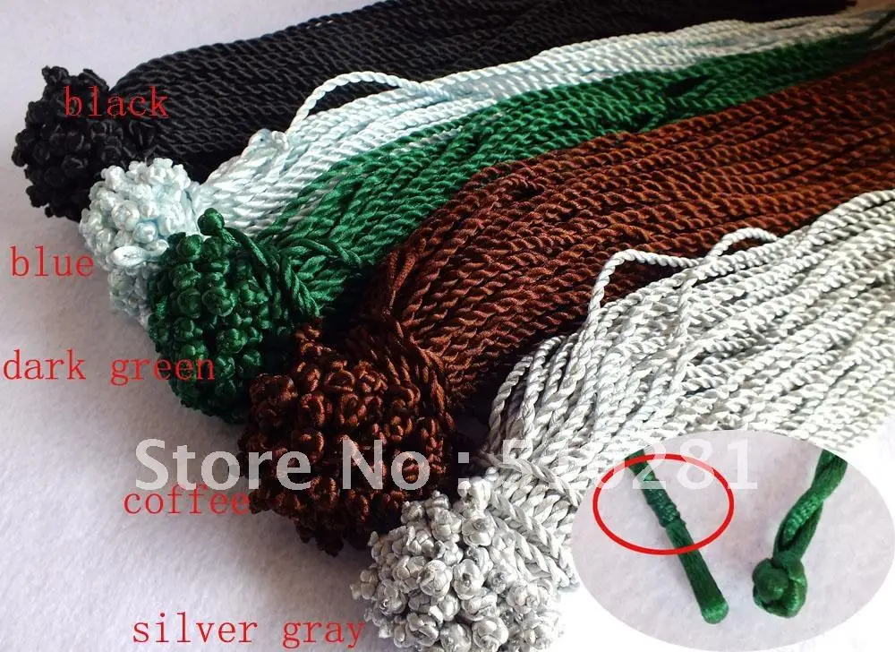 100 шт./лот ожерелье из плетеного шелкового шнура синего черного серебряного