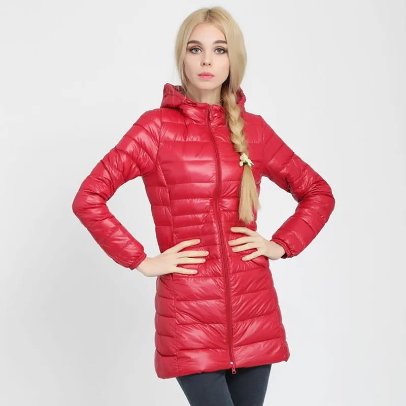 Женский ультра-светильник WSYORE зимний пуховик на утином пуху с капюшоном