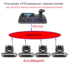 Камера PTZ для видеоконференций, HD 1080p, 30-кратный оптический зум, для потоковой трансляциитрансляции и 5-дюймовый ЖК-контроллер сетевая клавиатура