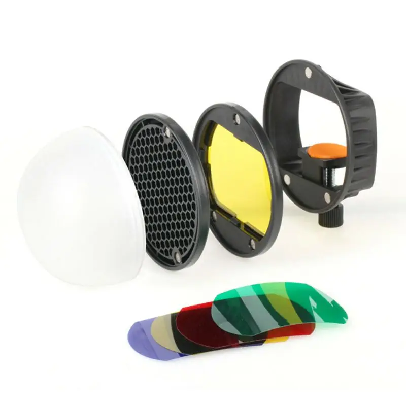 

Magnetic Mount Adapter Honeycomb Grid Reflector Color Gel Filters Diffuser Ball