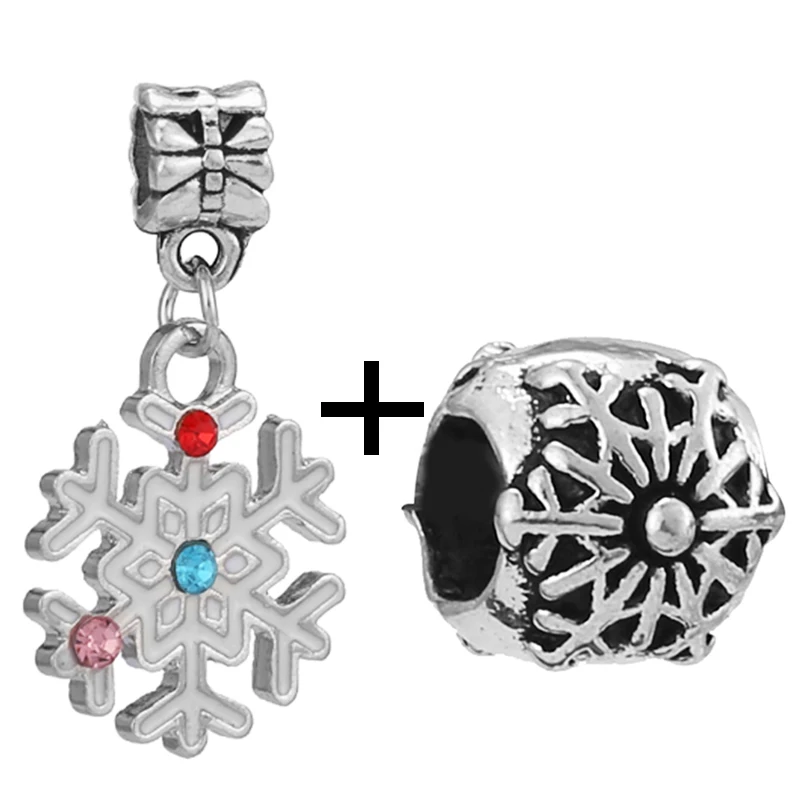 Новинка 2021 модные подвески в виде снежинок бусины-шармы подходят для