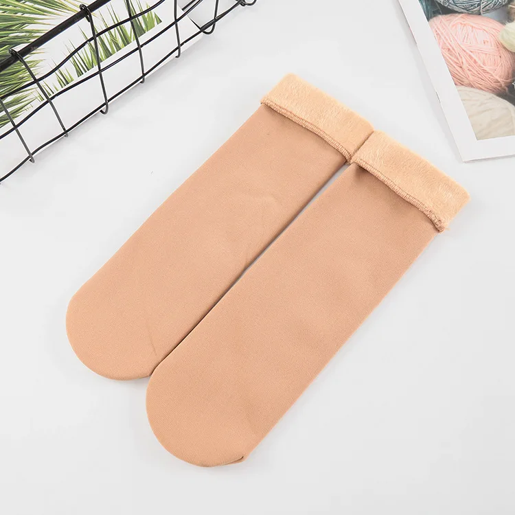 Light brown 10 пар/лот, зимние женские утепленные шерстяные кашемировые зимние носки, мягкое бесшовное бархатное сапоги, женские носки для сна - Цвет: Light brown
