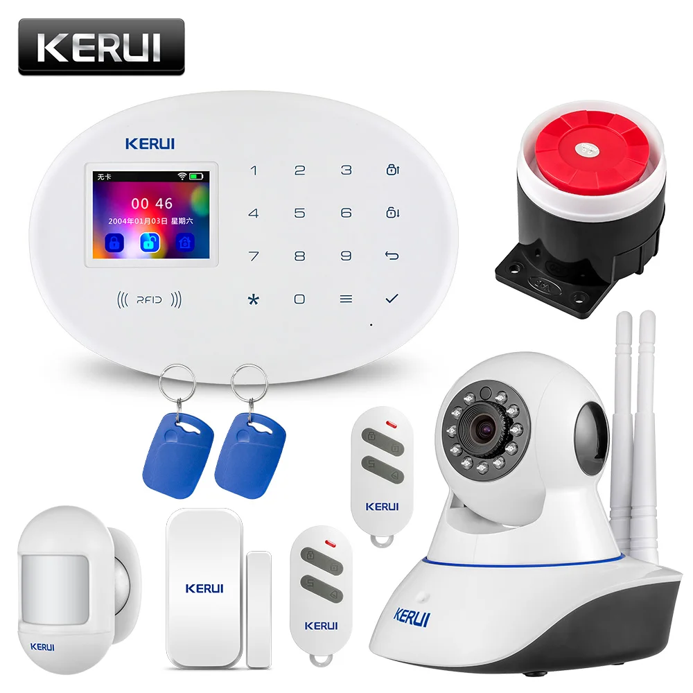 Беспроводная домашняя сигнализация KERUI W20 IP камера Wi Fi + GSM охранная датчик