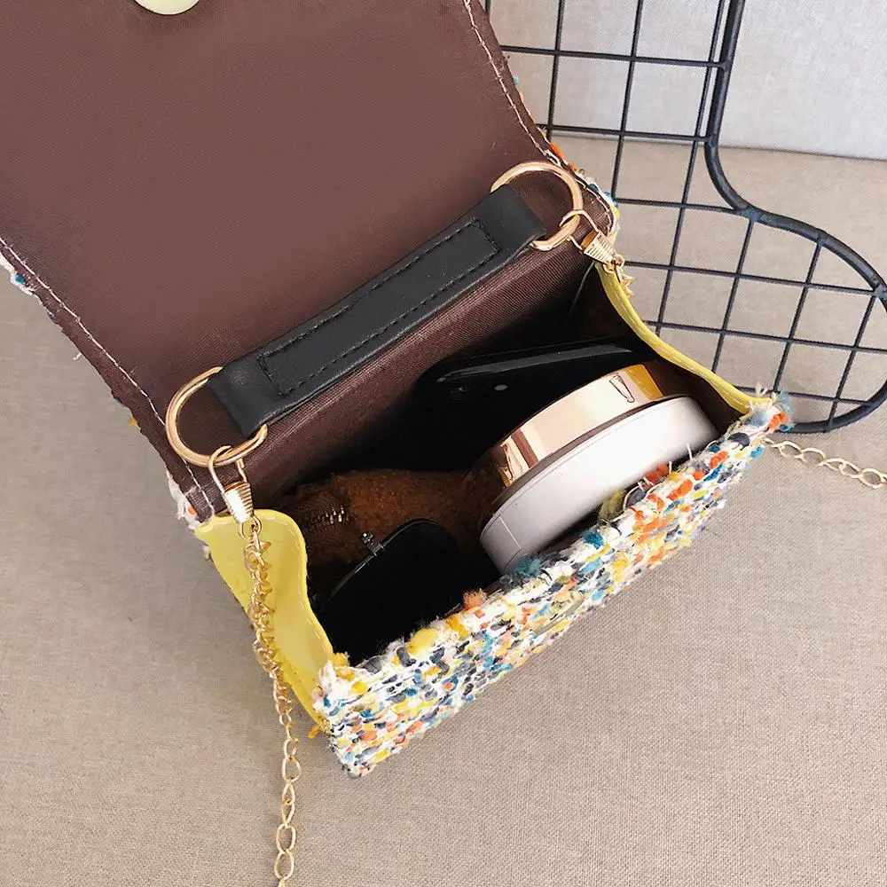 Ретро клетчатая жемчужная сумка через плечо для женщин модная шерстяная