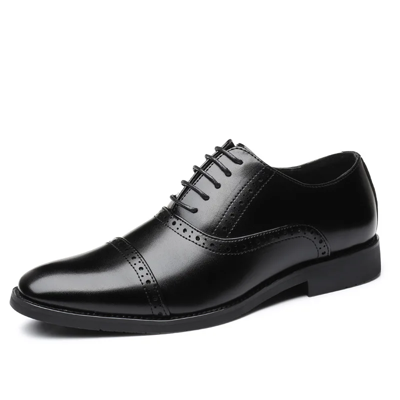 

New pointed-toe leather shoes men's business suits youth big leather shoes men's size