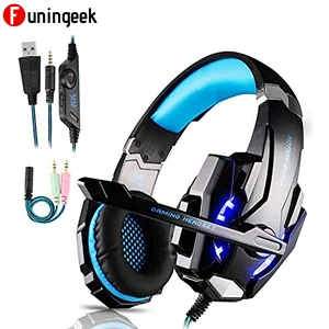 g9000 gaming headphones wired gamer headset with microphone bass stereo for pc video game ps4 xbox one computer headphone 3 5mm free global shipping