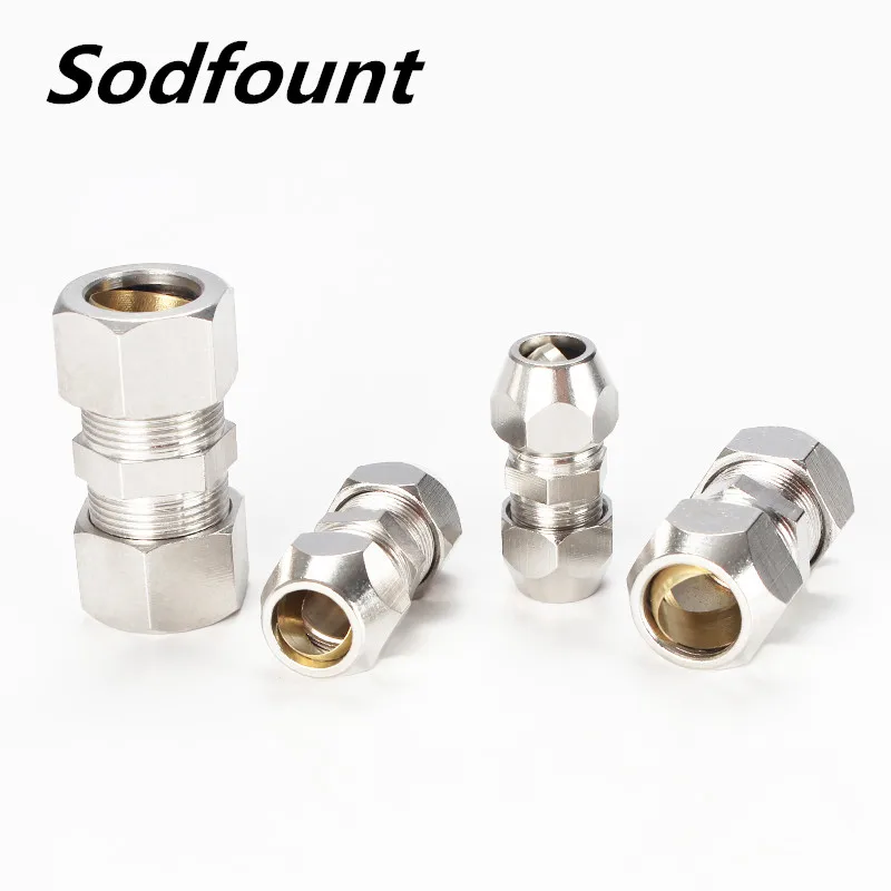 10 шт., медные никелированные стыковые соединения с зажимом, меньше диаметра, 6 мм, 8 мм, 10 мм, 12 мм