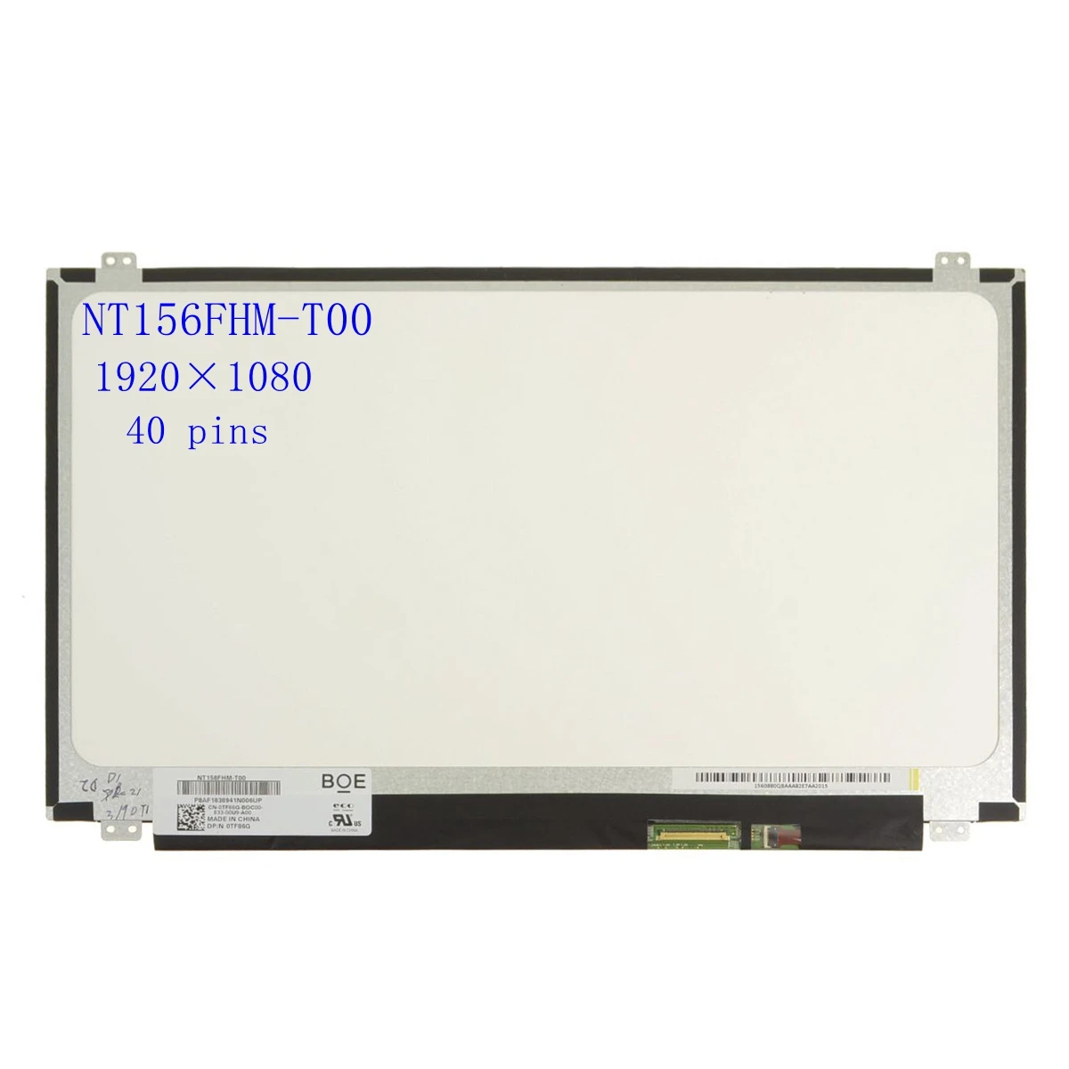 

15.6'' Laptop Touch Screen NT156FHM-T00 DP/N 0TF86G For Dell Inspiron 15 5570 5575 LCD Display matrix 40 pins FHD 1920×1080