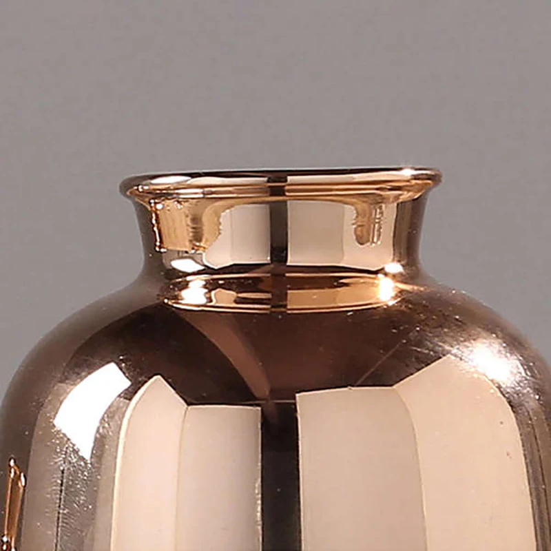 

2021 Glass Vase Nordic Electroplated Gold Vase Glass Flower Vases for Home Decor Dried Flower Bottle Bar Decoration