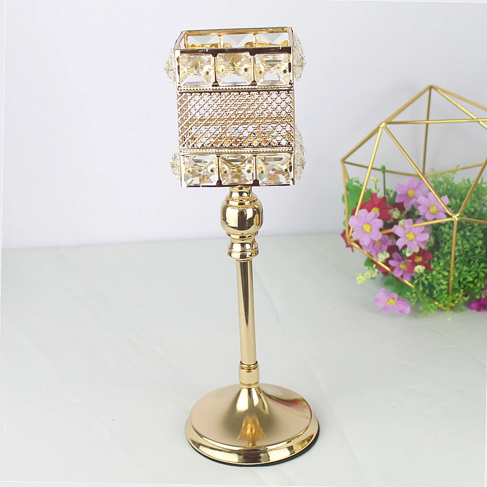 IMUWEN Metal Candle Holder Crystals Stand Wedding Candelabra Party Centerpiece Home Candlestick Luxury Decoration | Дом и сад