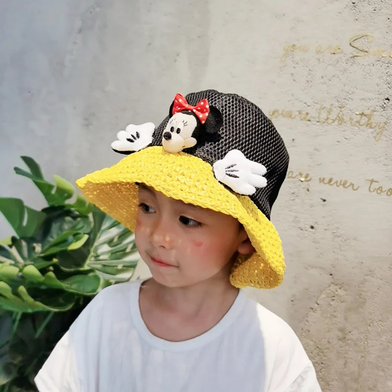 

2021 Disney for Cute cartoon Mickey fisherman hat children open air vent basin hat parent-child sun hat