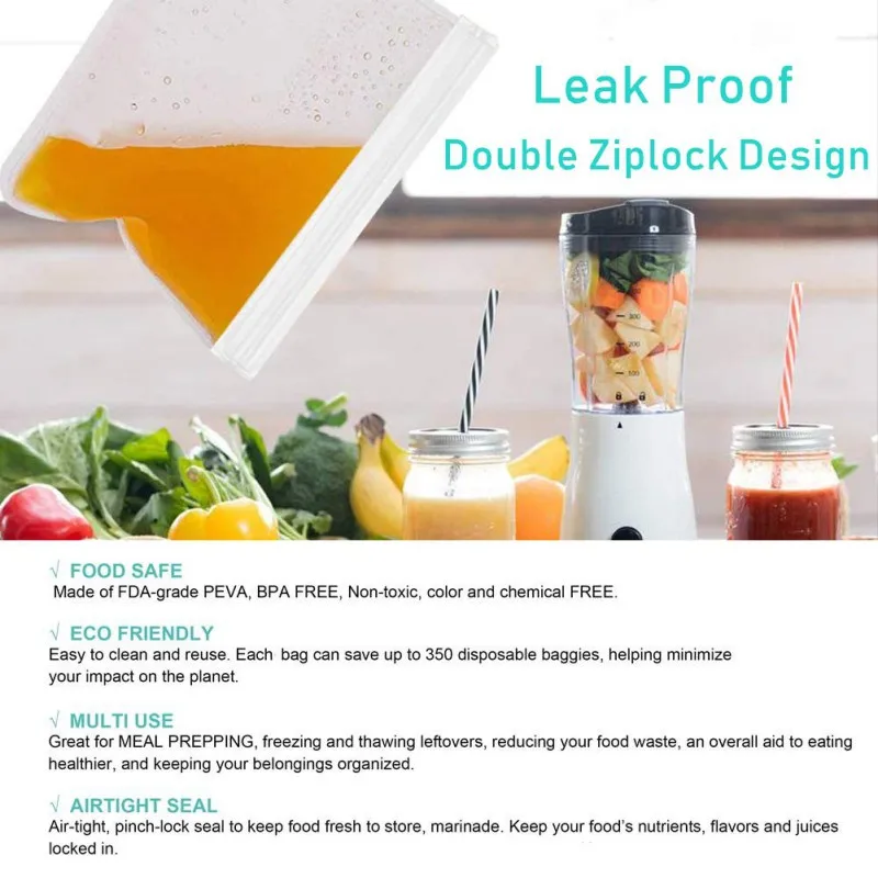 10 шт кухонные свежие сумки с замком-молнией многоразовые для хранения