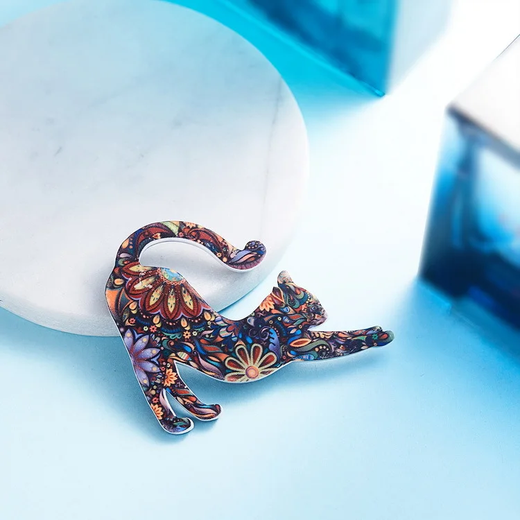 Женская акриловая брошь в виде кошки модная на булавке аксессуар для детей