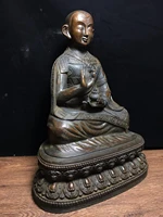 Wedding Decoration 16 Old Tibet Buddhism Temple Bronze Je Tsongkhapa GuRu master Buddha Statue Dzongkhapa