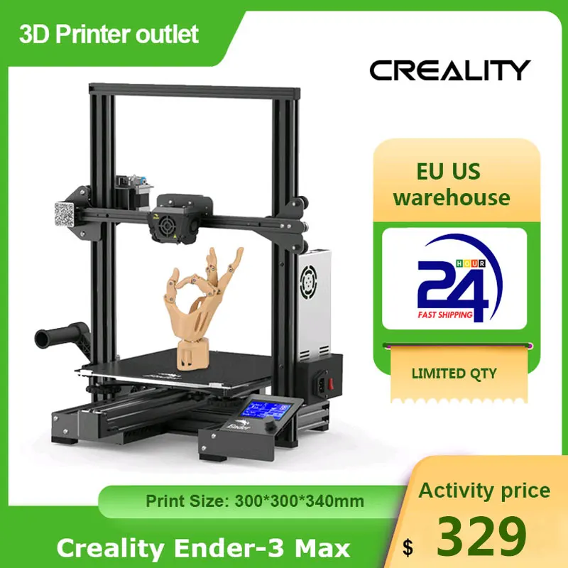 Creality Ender 3 Max 3D принтеры комплект интегрированный Структура 300*300*340mm объем сборки