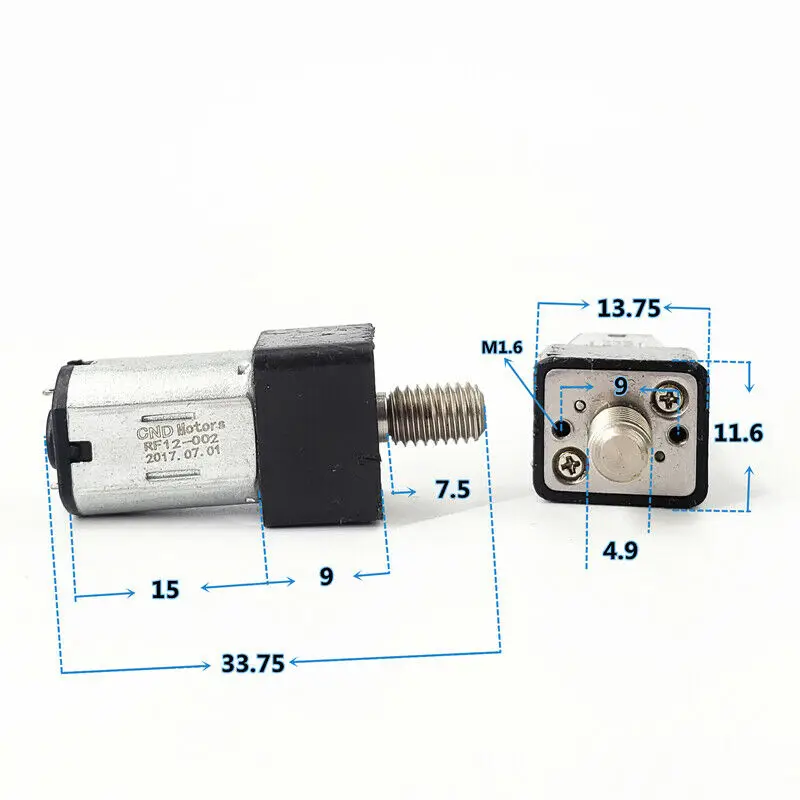 Маленький мини N20 полностью металлический редуктор Мотор DC 3V 5V 6V 95RPM-190RPM медленная