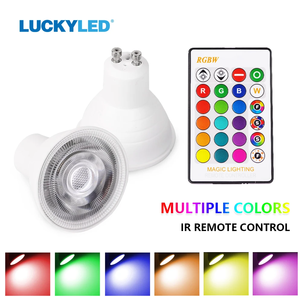 Счастливая светодиодный Светодиодный лампы RGB с регулируемой яркостью 5 Вт AC85 265V