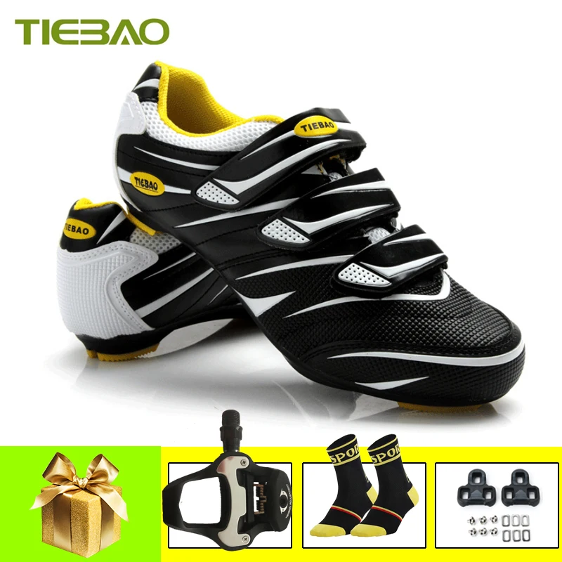 

TIEBAO Men Cycling Shoes Road SPD-SL Pedals Bike Shoes Sapatilha Ciclismo Racing Self-Locking Sneakers Triathlon Bicycle Shoes