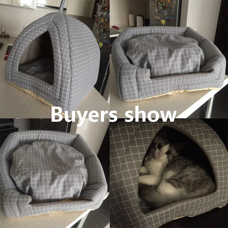 

Cat Bed Foldable Pet Cat Bed Mat Soft Shape Dog Kennel Winter Pet Cave Dog House Warm Sleeping Cats Nest Washable Pet Beds