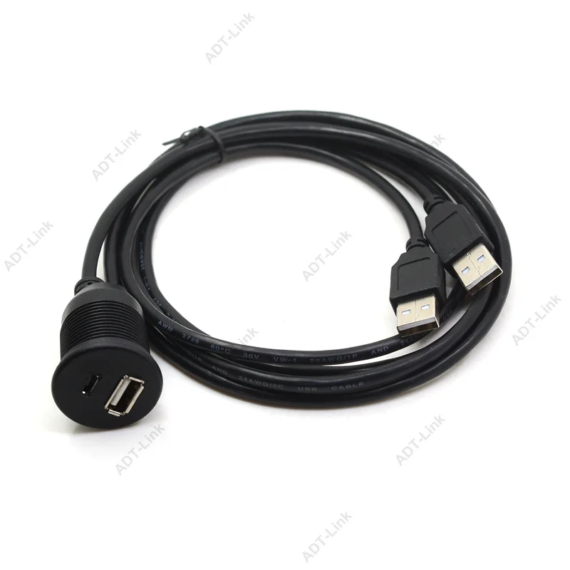 Водонепроницаемый Удлинительный кабель USB 2 0 и Micro штекер-гнездо для автомобиля