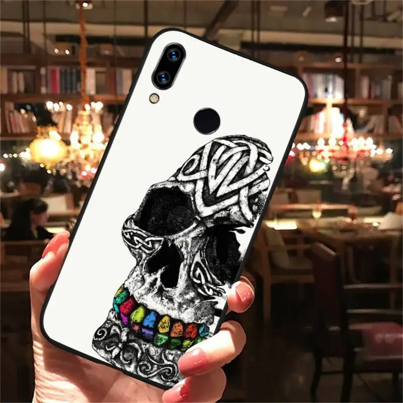 

Skull fashion art horror color Phone Case For Xiaomi Redmi note Mi Huawei honor P smart 8 9 10 S T 20 30 40 lite Pro x