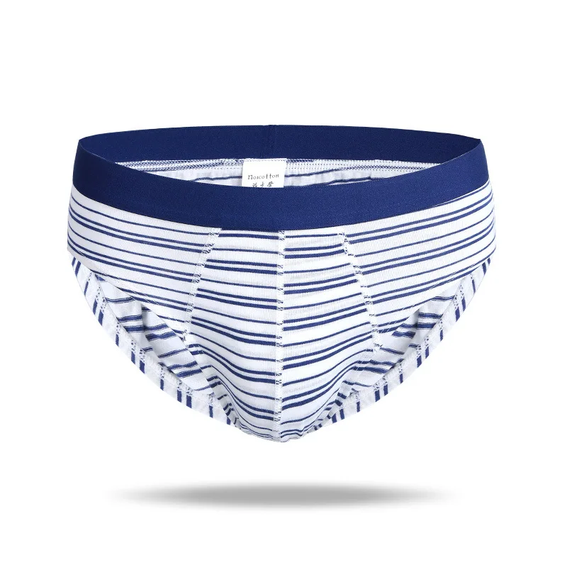 3 шт./лот сексуальные хлопковые трусы в полоску мужские трусы-бикини нижнее белье
