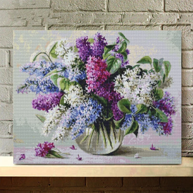 Картина с цветами 5D картина вышивка цветы Алмазная мозаика крестиком на стену