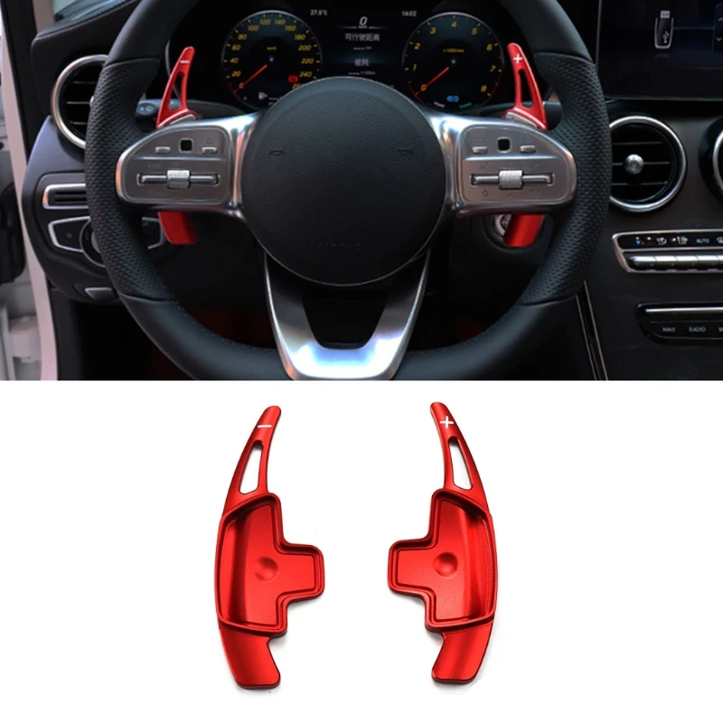 

Aluminum Alloy Steering Wheel Shift Paddle Extended Shifter Trim Cover Interior Decoration Compatible with A B E CLA CLS