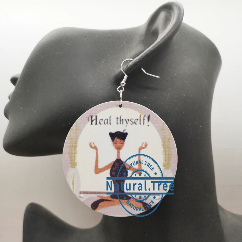 Деревянные серьги Heal Thyself|Серьги-кольца| |
