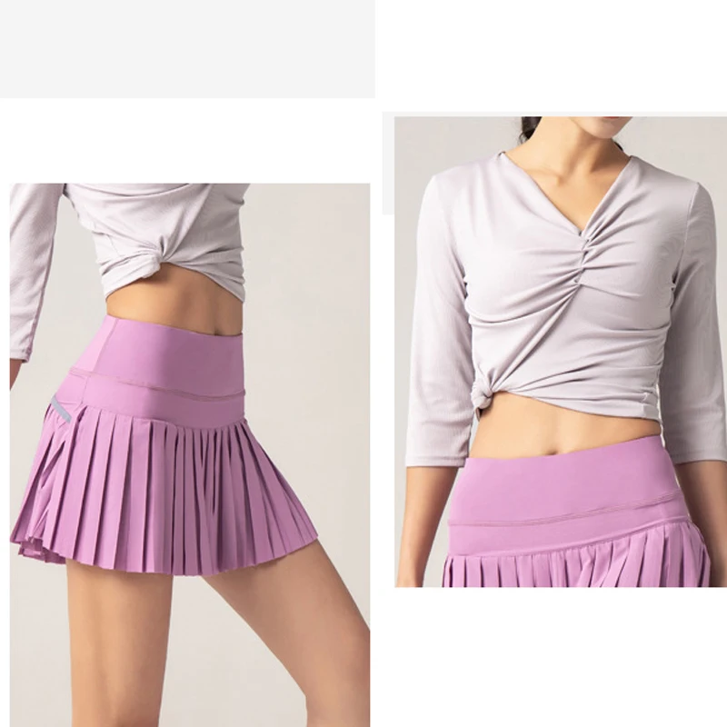 

Women Sports Tennis Skirts Golf Skirt Fitness Shorts High Waist Athletic Running Short Quick Dry Sport Skort Pocket