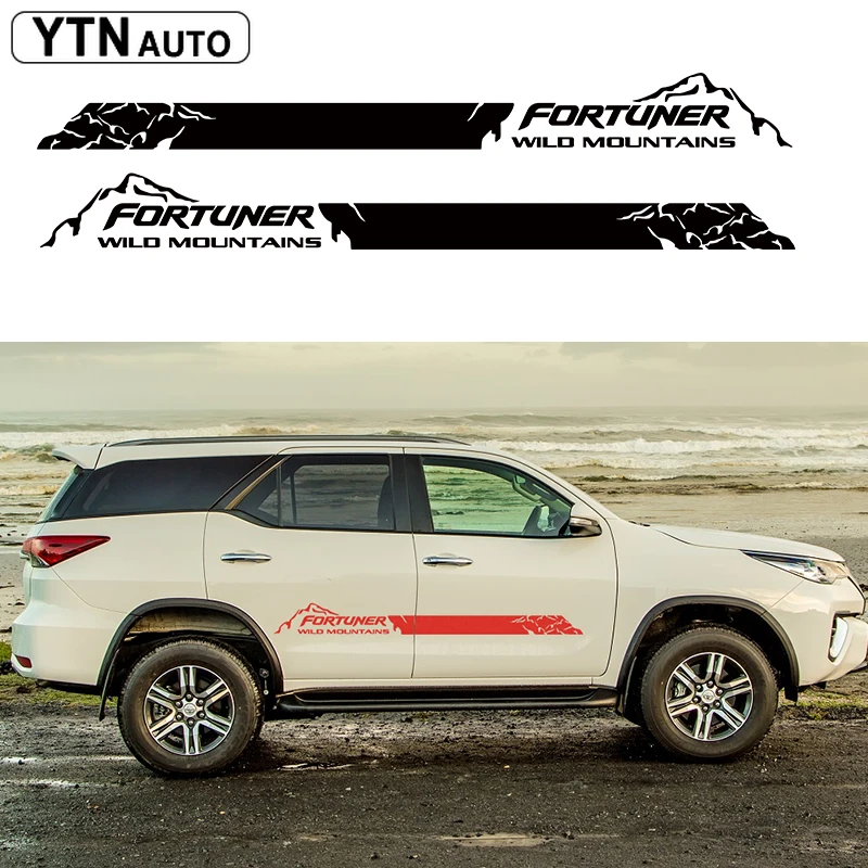 Автомобильные наклейки 2 шт. боковые двери полосы дикие горы стильные