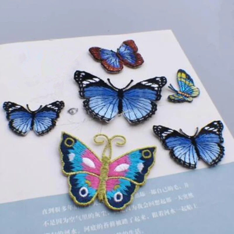 

6pcs/lot Butterfly iron on Patches para la ropa for clothing applique embroidery parches