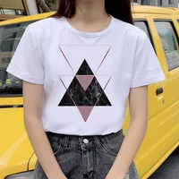 women 90s short sleeve summer tshirt harajuku fashion landscape t shirt new geometric figure printed t shirt