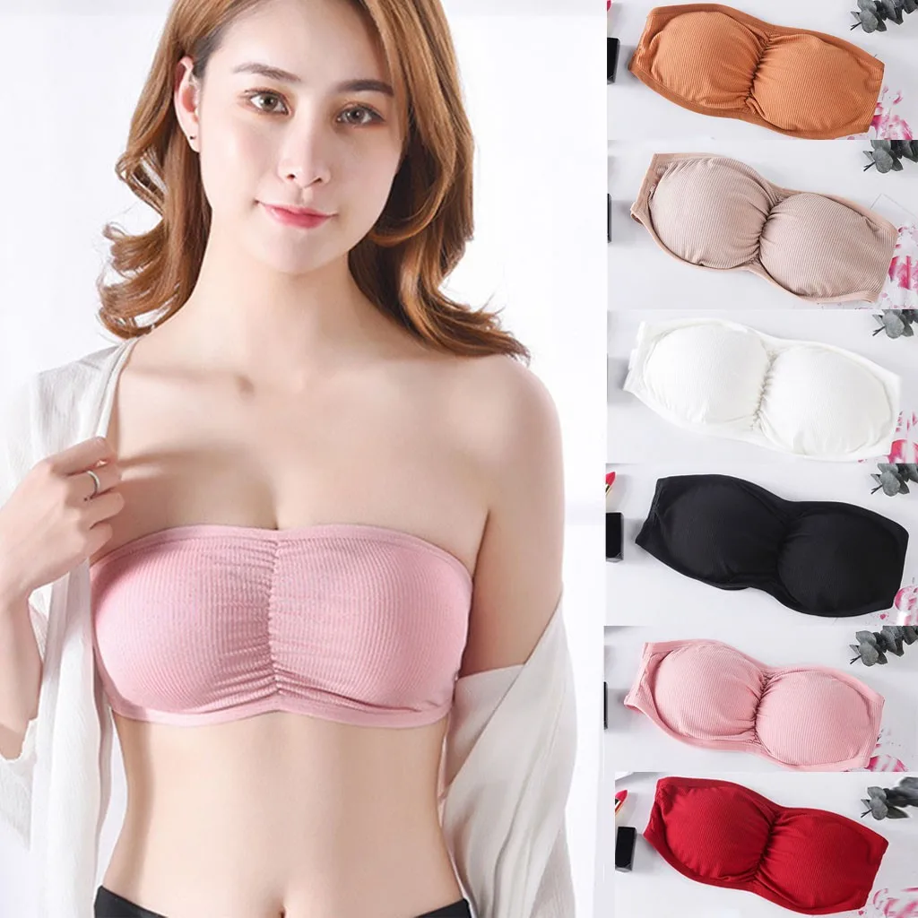 

New Women's threaded bra without strapless tube top Women's sexy strapless seamless tube top comfortable bra envo gratis 50*